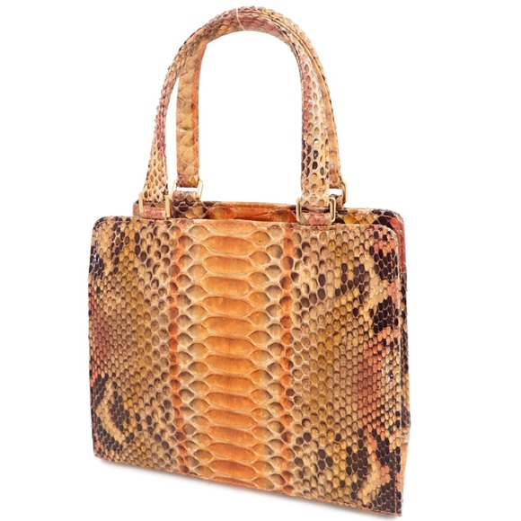 SOLD | Vintage 90’s FENDI Orange Python Handbag - Picture 2 of 8